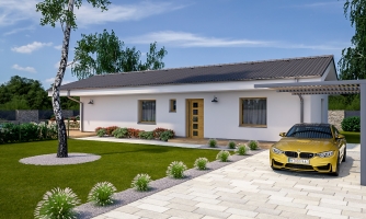 Simple bungalow for a narrow plot.